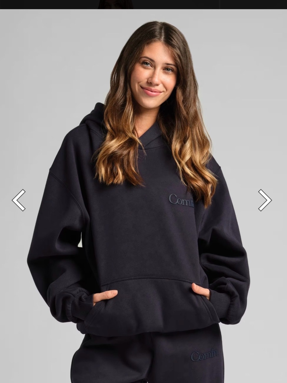 Comfrt Navy Minimalist Hoodie in size Large NWT - Picture 4 of 4